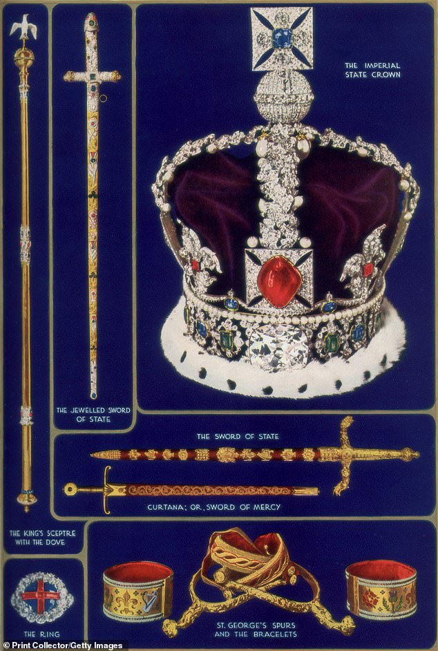 Драгоценности короны Соединенного Королевства, 1937 год. Эти предметы на протяжении веков были в центре церемонии коронации.